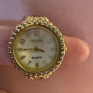 Gold Tone Women's Quartz Stretch Ring Watch